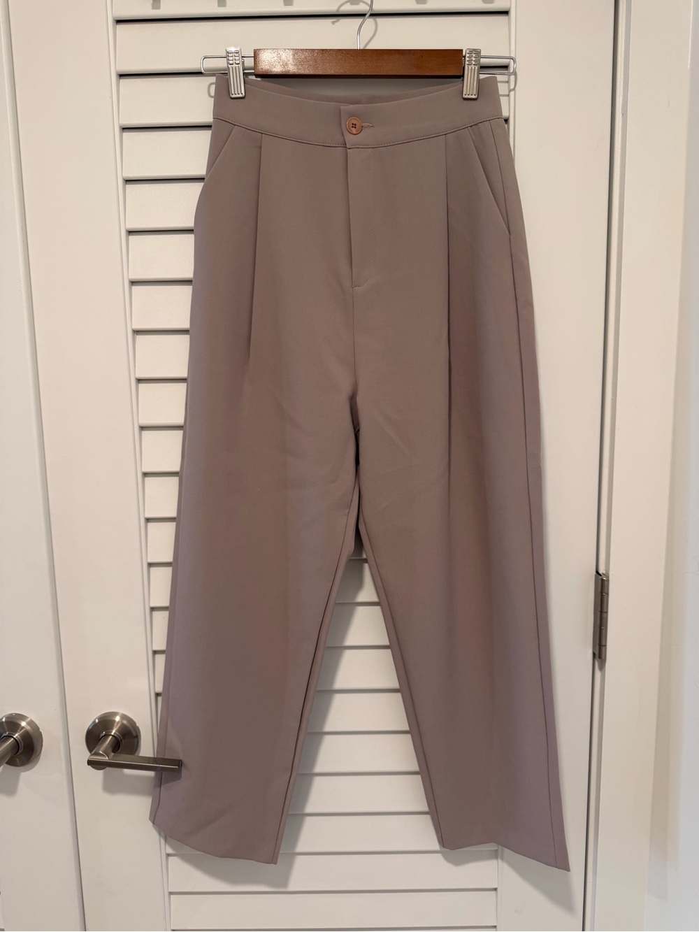 Loeil High-Rise Wide Leg Women's Pants in Mauve Taupe